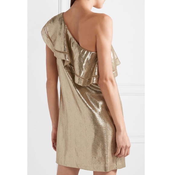 Rachel Zoe Ruffled One-Shoulder Jacquard Dress NWT - Picture 3 of 16